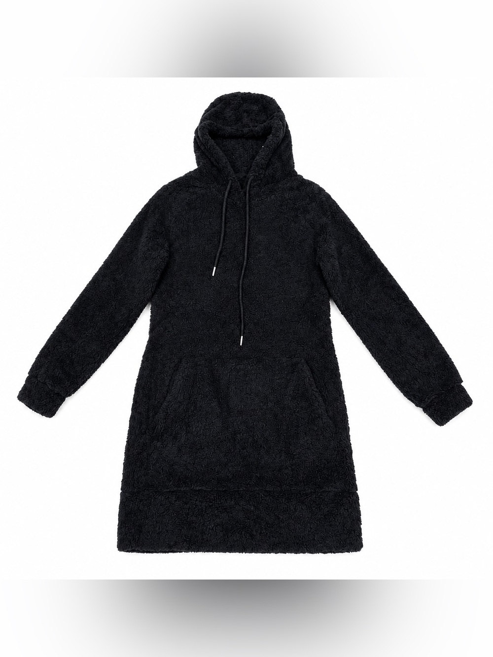 Women’s Cozy Plush Oversized Hoodie Sweater Black Size S.